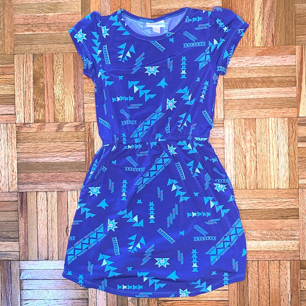 LulaRoe - Girls Size 6T - Navy Dress w/ Elastic Waist & Pockets